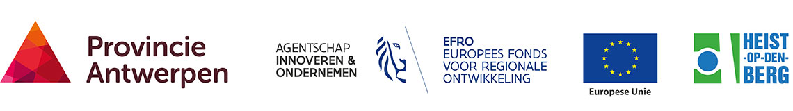  Logo's Provincie Antwerpen - Agentschap Innoveren en ondernemen - EFRO - Europese Unie - Heist-op-den-Berg
